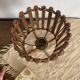 Vintage bedside table in rattan and bamboo, 1960s-70s, H29 cm.