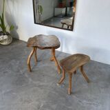 Pair of elm side tables