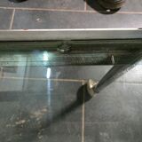 Vintage chrome metal dessert trolley with smoked glass from the 1970s.