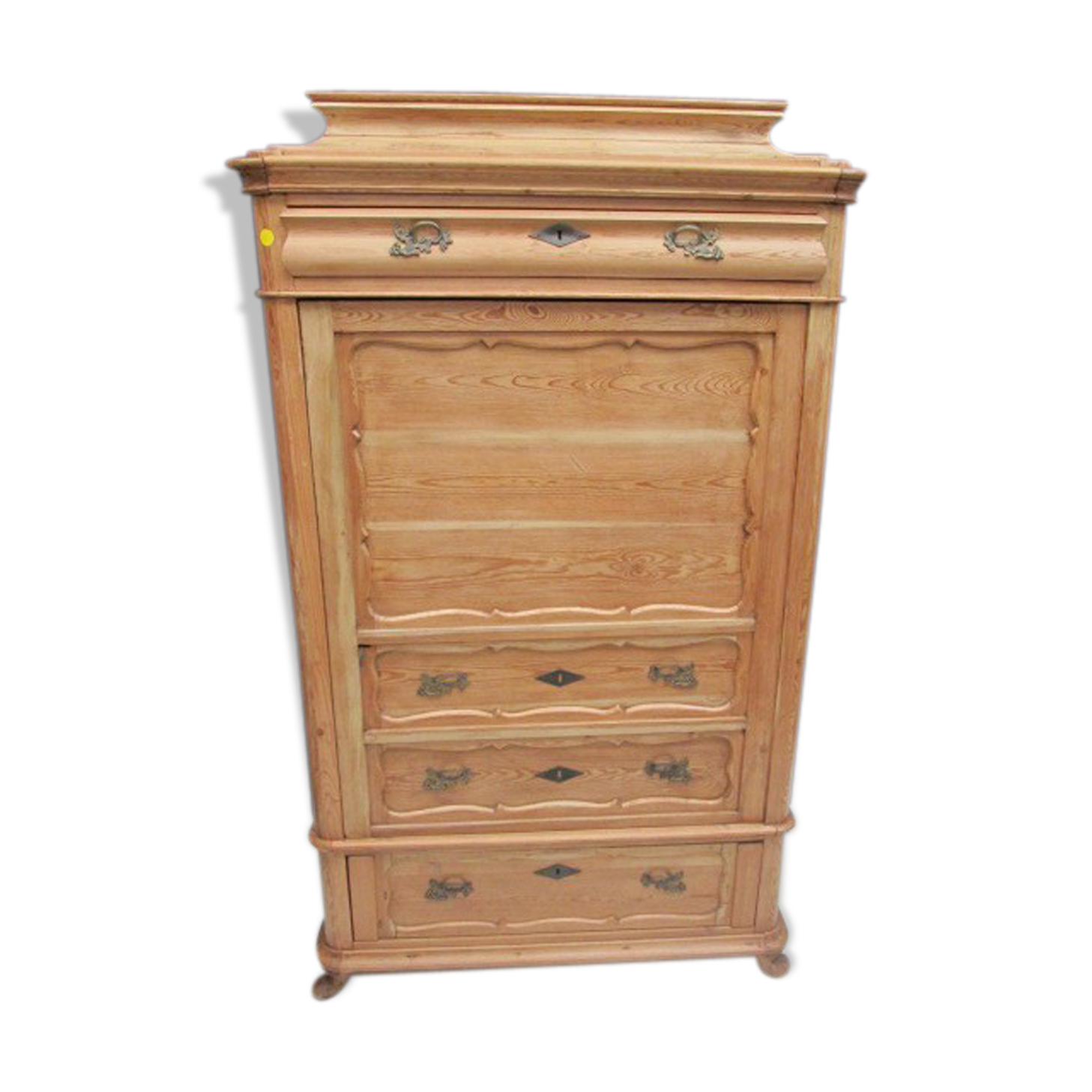 19th century Danish pine wardrobe