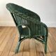 Fauteuil enfant en rotin vert années 60-70