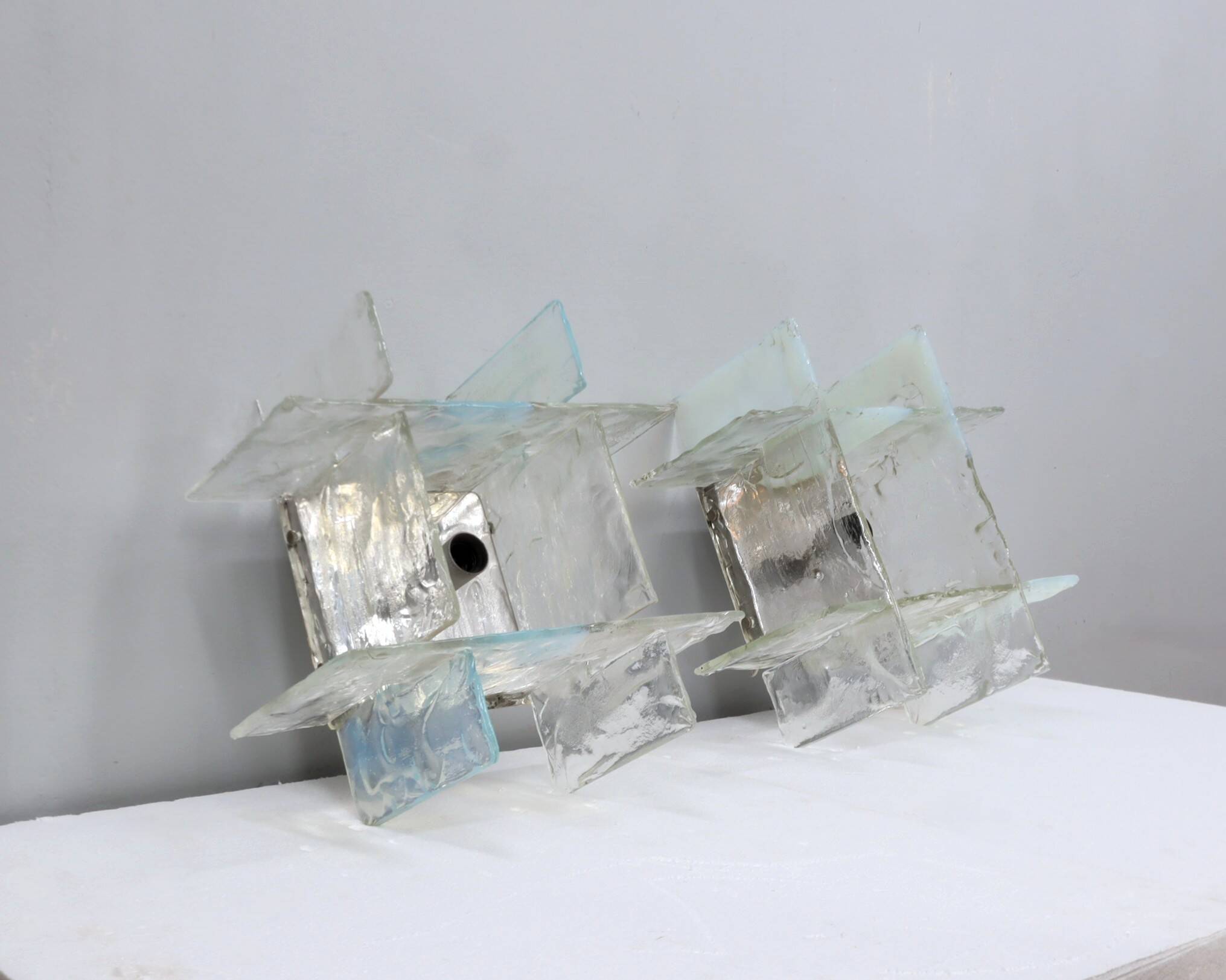 Murano glass sconces Carlo Nason for Mazzega 1960s Italy, set of 2