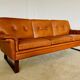Vintage Danish Svend Skipper 3 person sofa in cognac leather 1970s