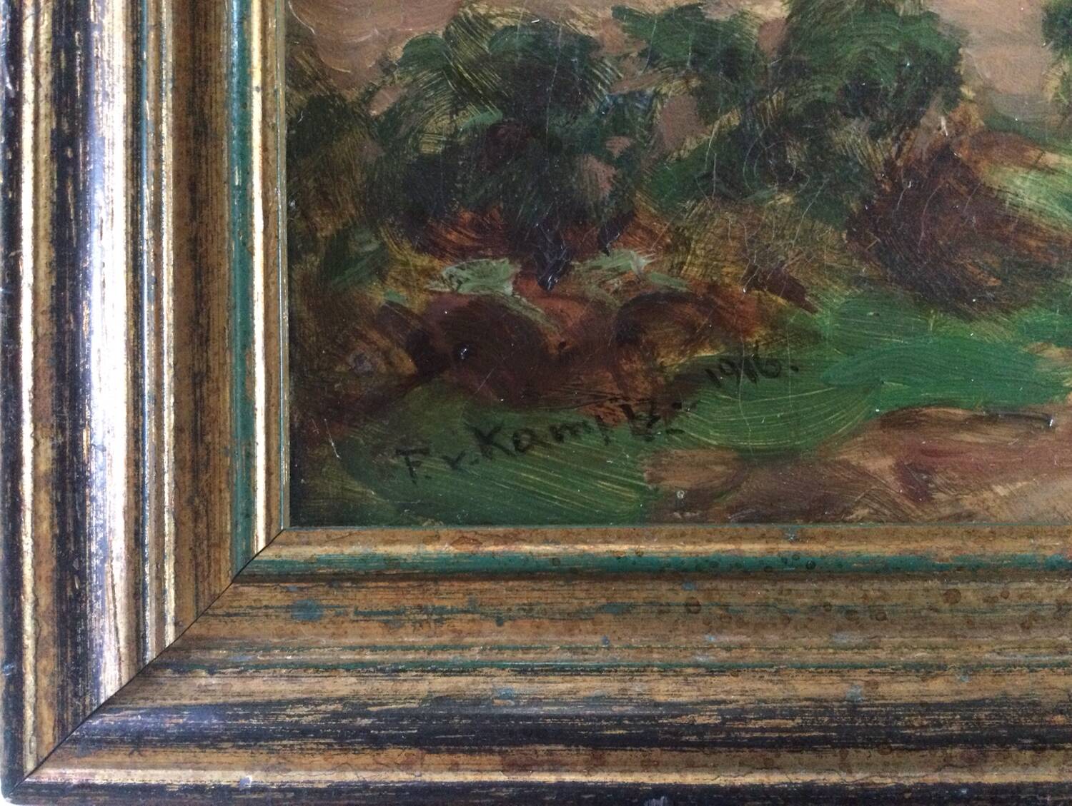 Landscape (Isle of Man). Oil on canvas by Fritz von KAMPTZ 1866-1938.