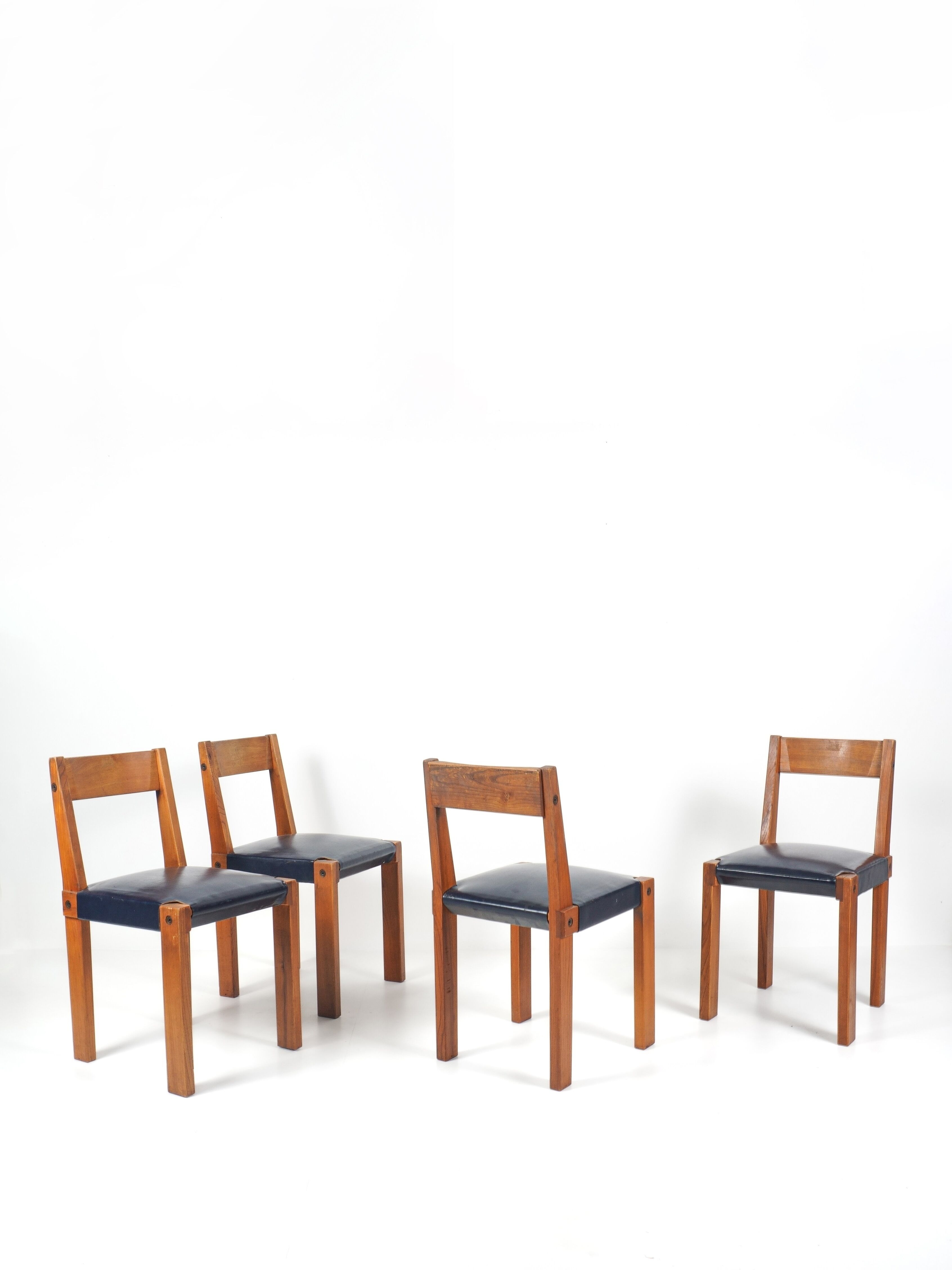 Pierre chapo - suite de 4 chaises mod. s24