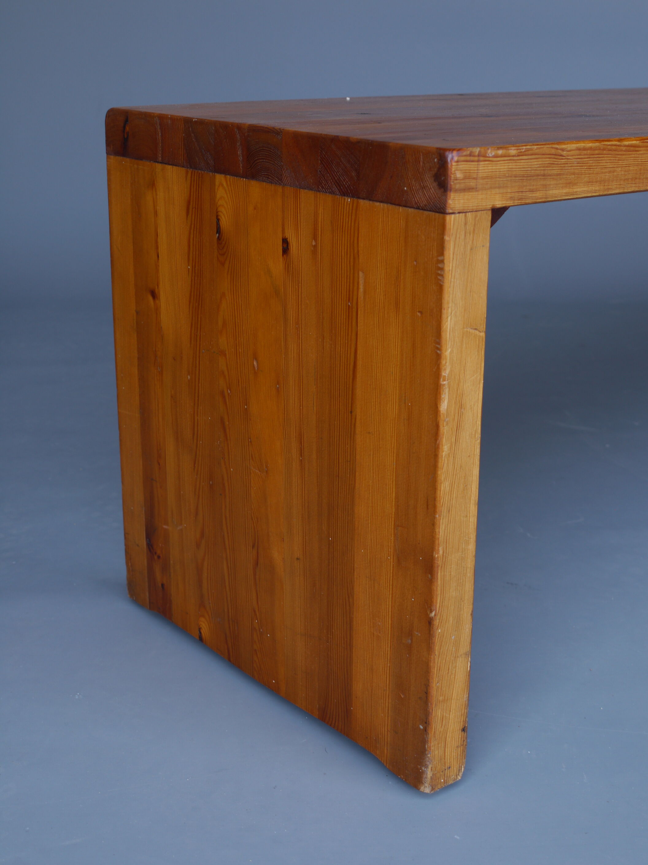 Vintage Scandinavian long pine bench. 1960s