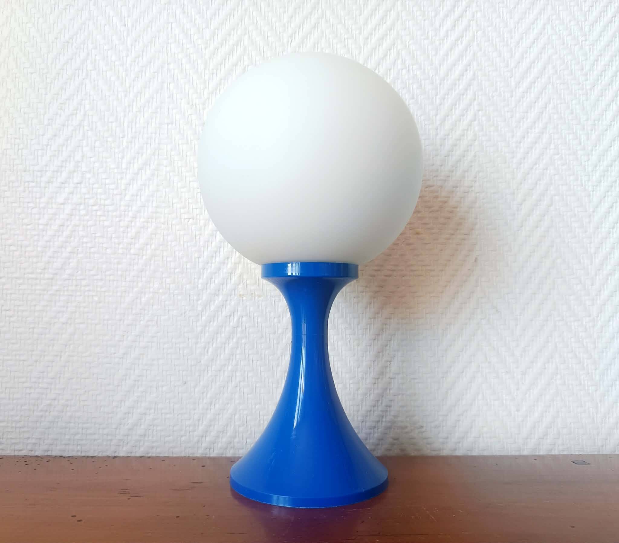 Space age blue and opaline lamp 1970