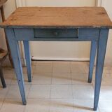 Small blue wooden table