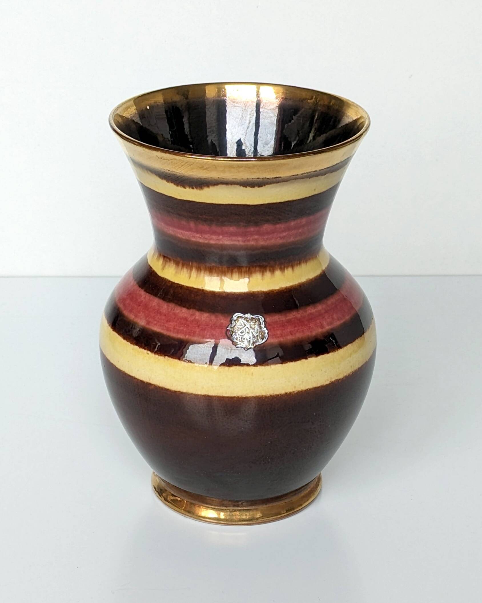 Multi-colored ceramic vase, Germany signed DB Hohr. (​Dümler & Breiden)​