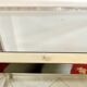 Coffee table with glass and gilded brass shelf France 1970