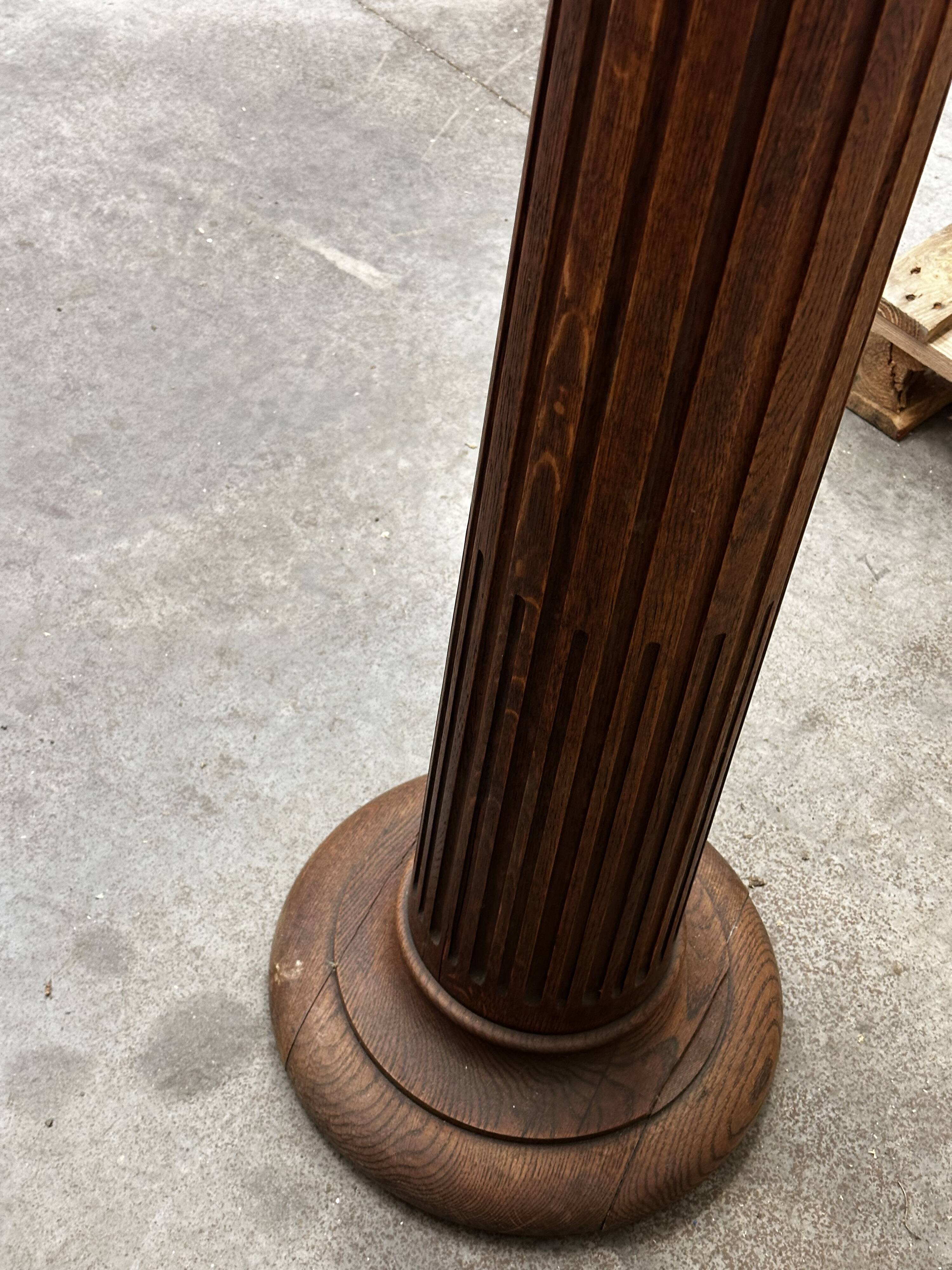 Fluted column in carved and molded wood - circa 1900