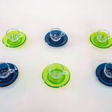 Set of glass cups, Italian design, 1970s, manufactured by Fratelli Guzzini