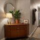 Scandinavian corner unit in teak from the 1960s.