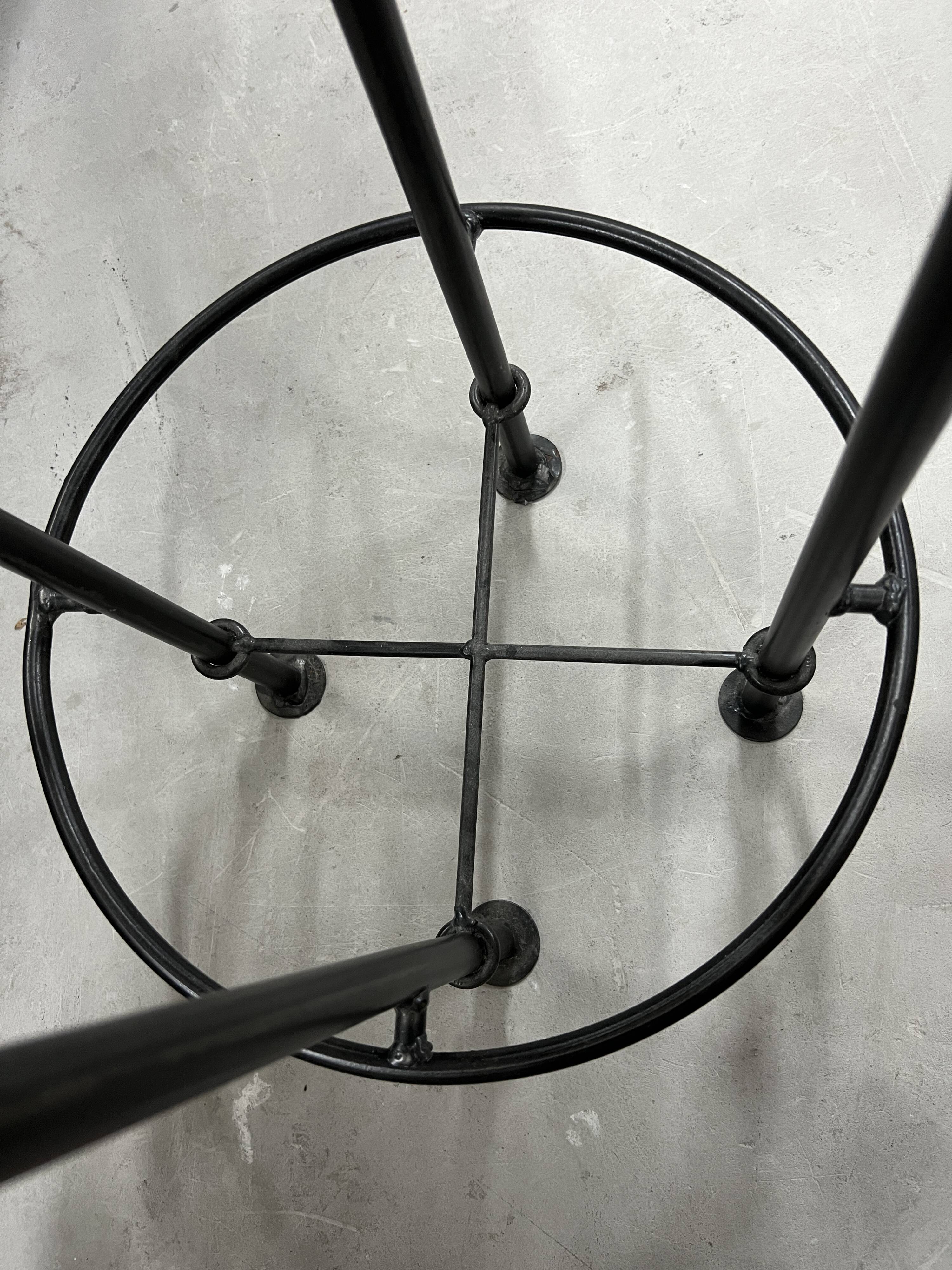 Industrial bar stool and beige leather