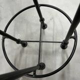 Industrial bar stool and beige leather