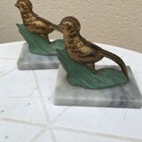 Pair of bookends birds art deco