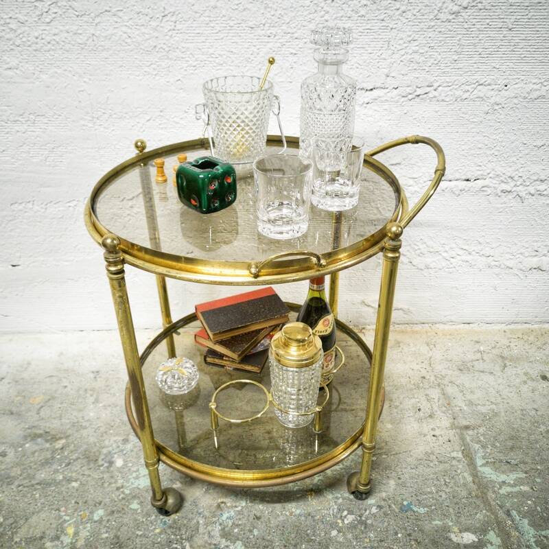 Brass bar cart