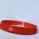 Pair of vintage round red plastic mirrors