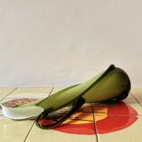 Vintage vase in green blown glass - Fratelli Betti Cristallerie - Empoli