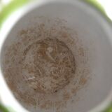 Lallier Moustiers vintage French vase bouquetière with floral decoration in faience.