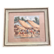 Aquarelle ancienne - Scène de Marché - École d'Indochine v. 1950