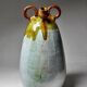 Handcrafted enamelled terracotta water jar signed