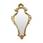 Miroir classique étroit à crête doré à la feuille d'or de style baroque 72 cm