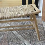 Rattan teak bench