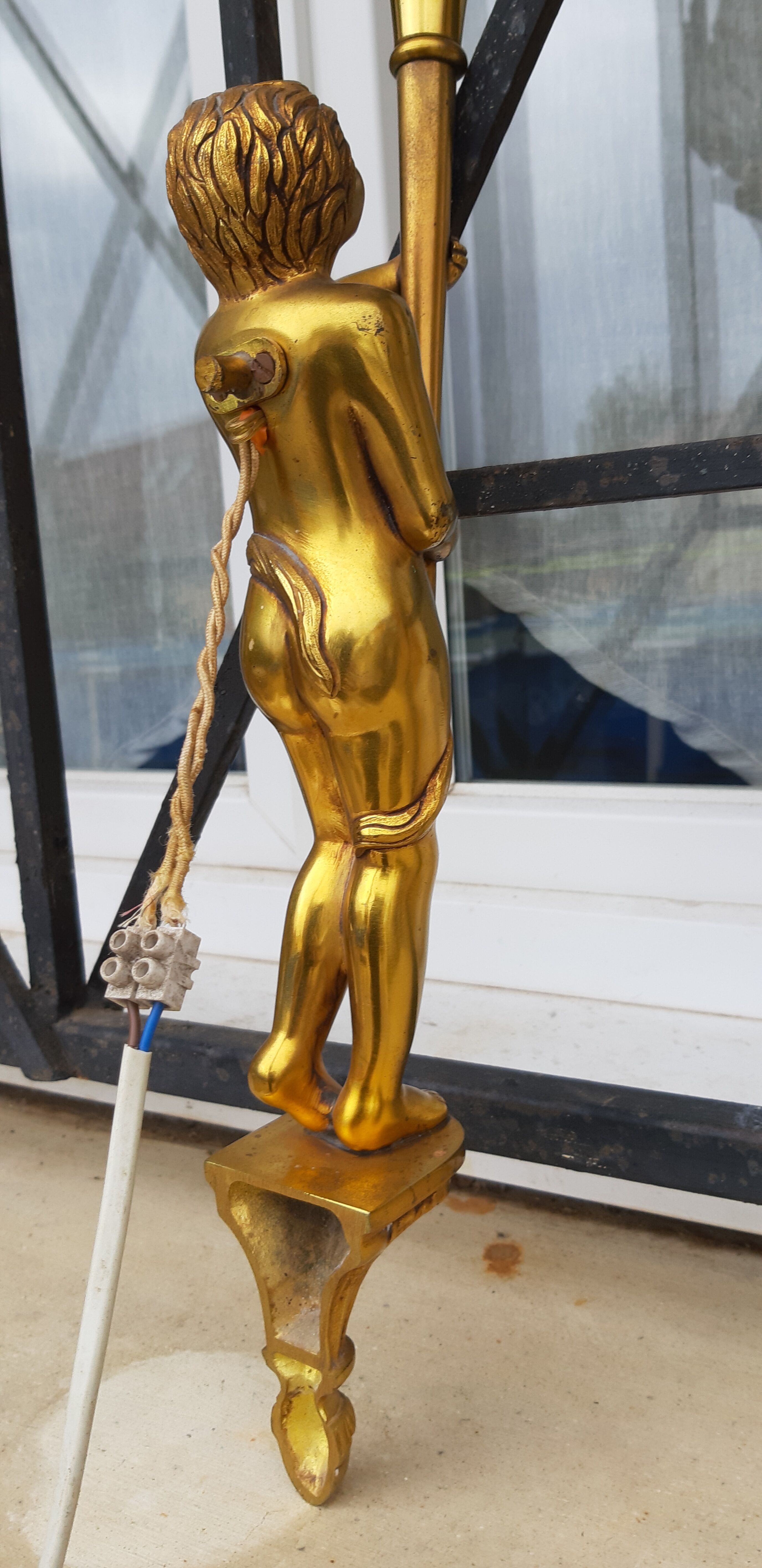 Pair of wall lamps gilded bronze