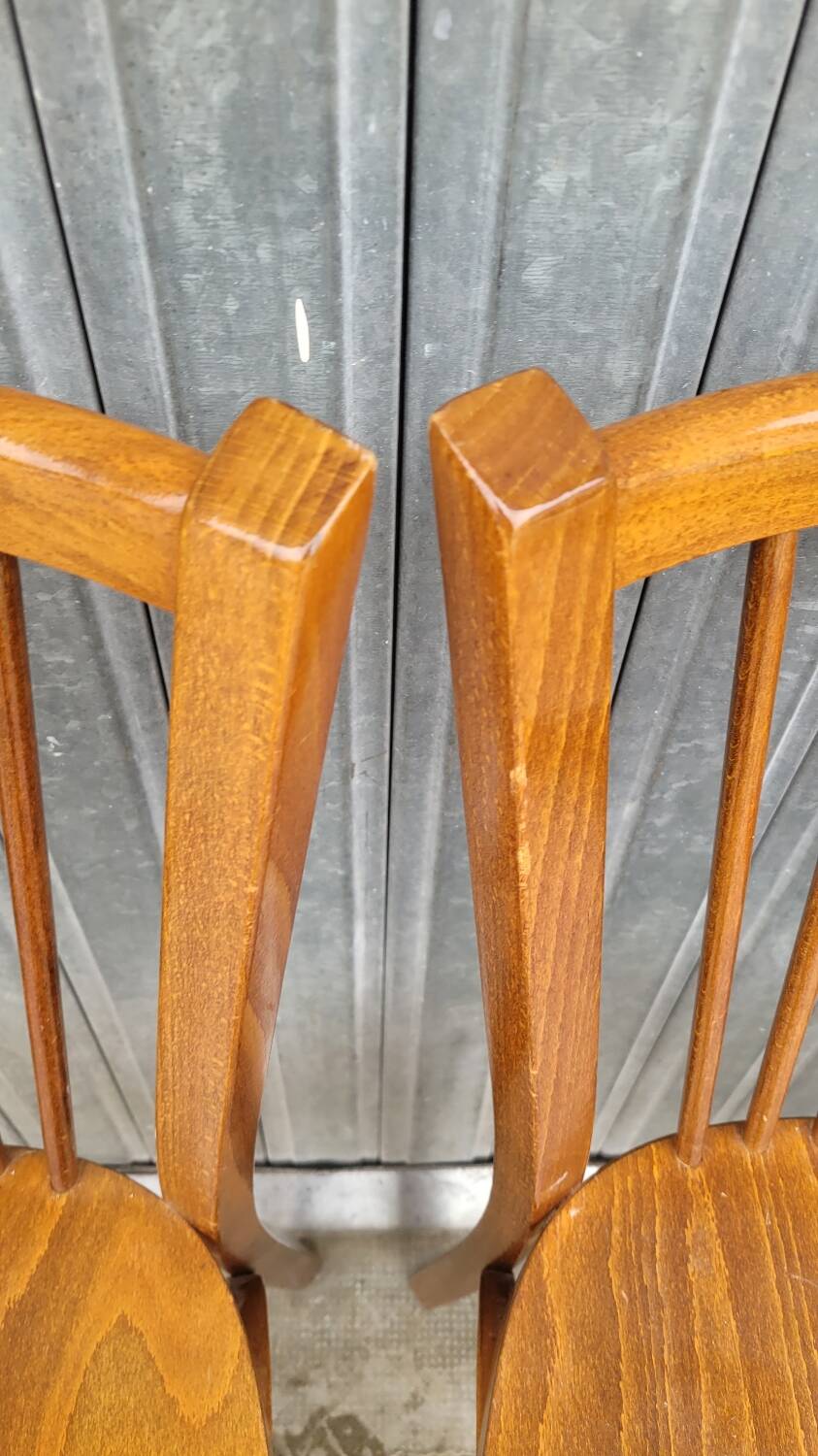 Set of 5 antique signed Baumann bistro chairs