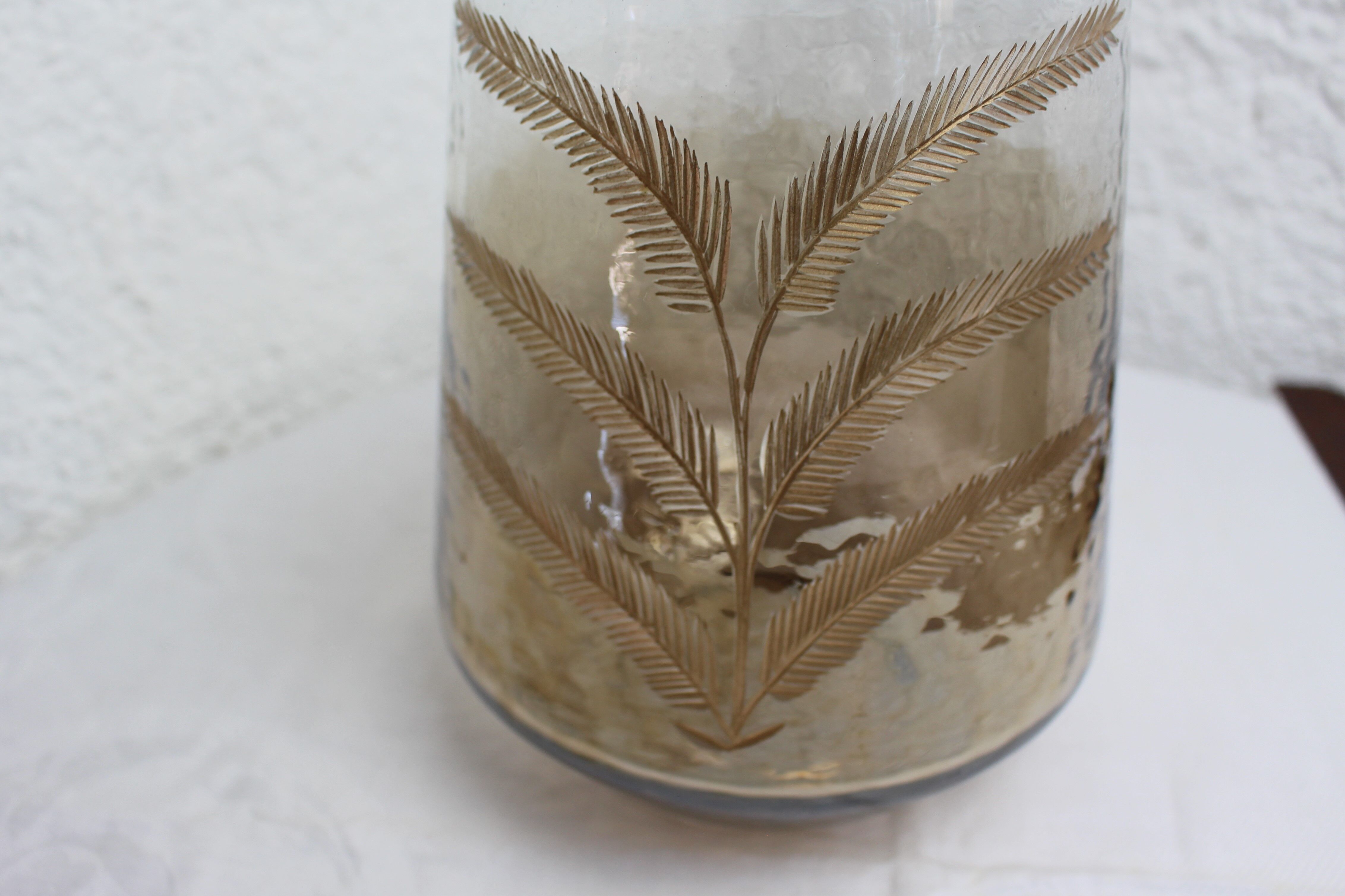 Golden glass vase "Palme"