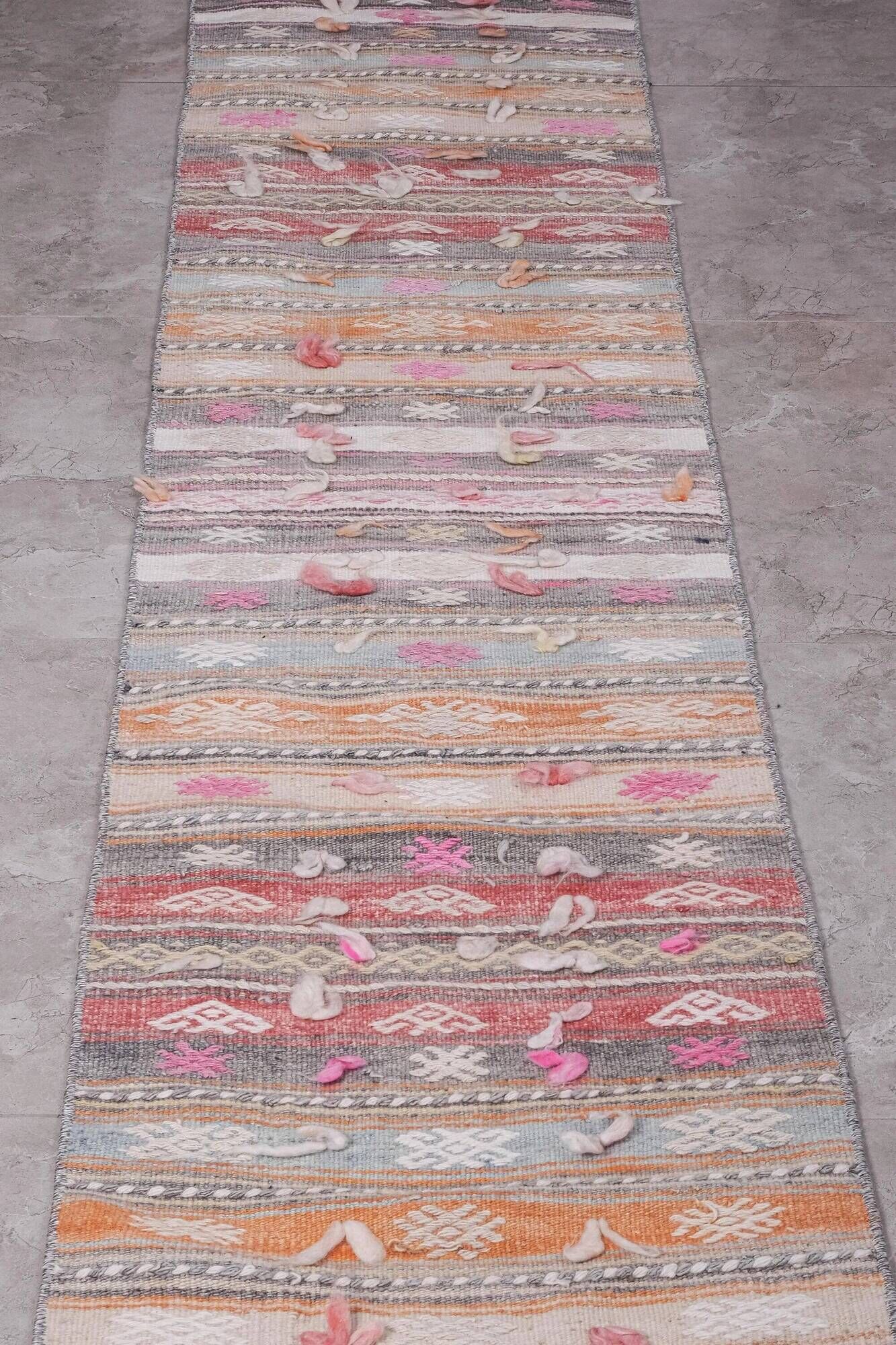Vintage Turkish hallway rug 54x703 cm