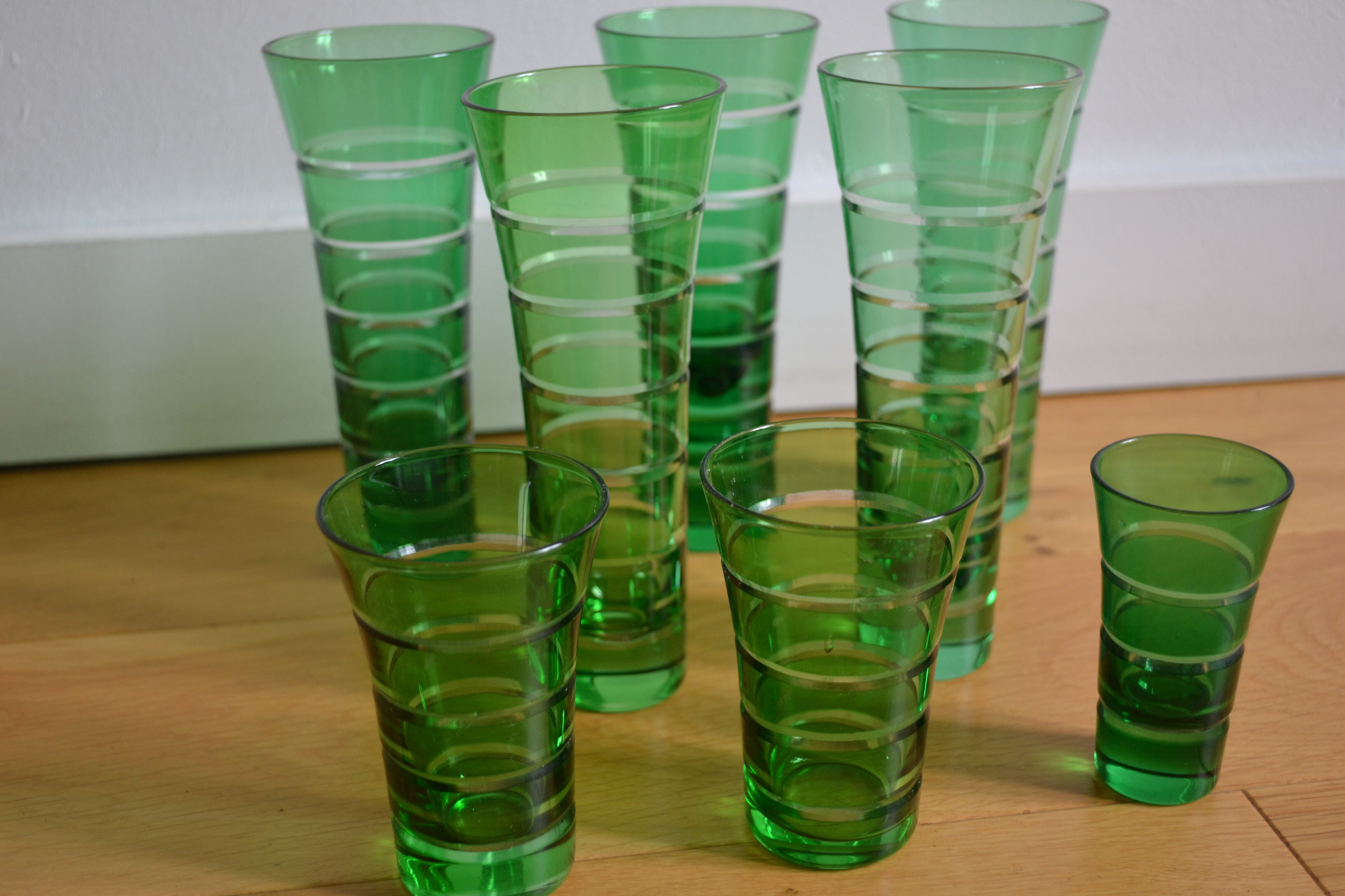 8 glasses Murano Italy 60s