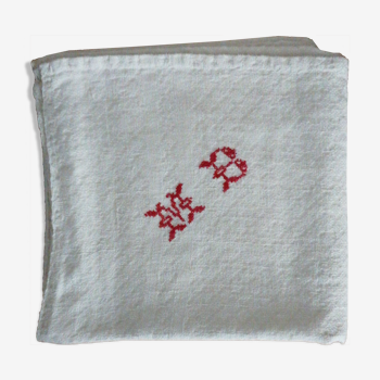 Old monogram tea towel