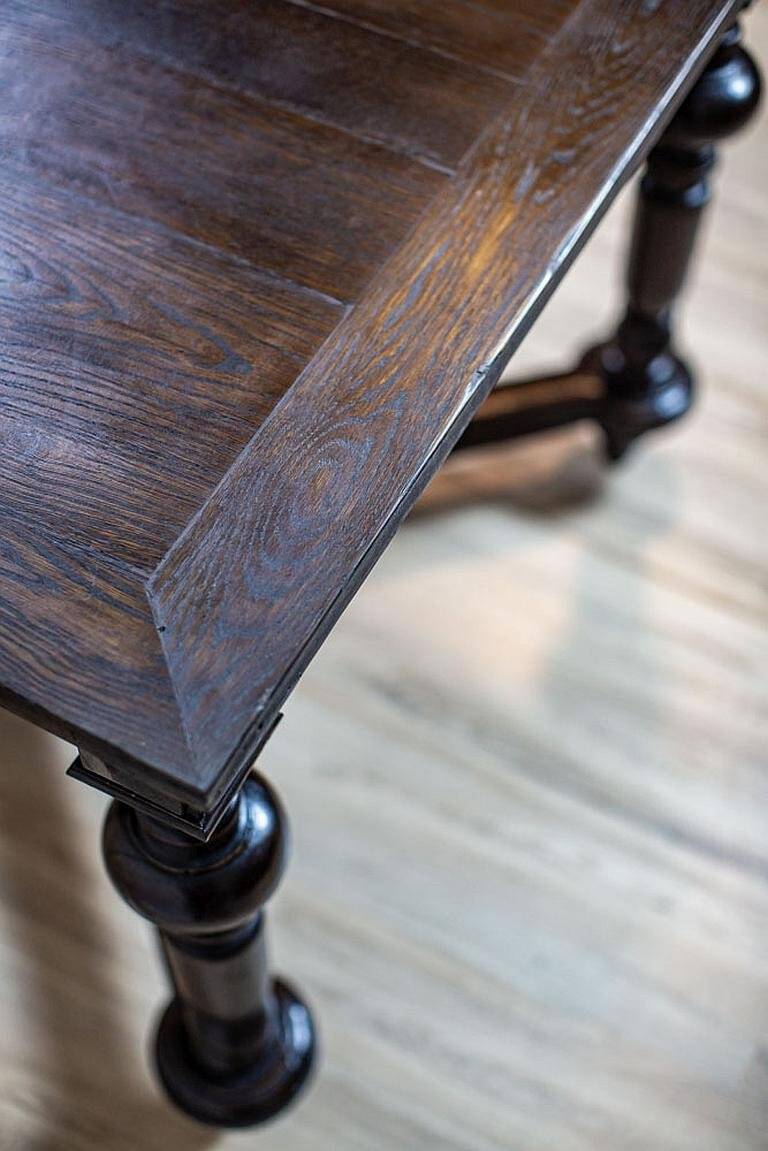 Antique Rectangular Oak Dining Table, 1890s