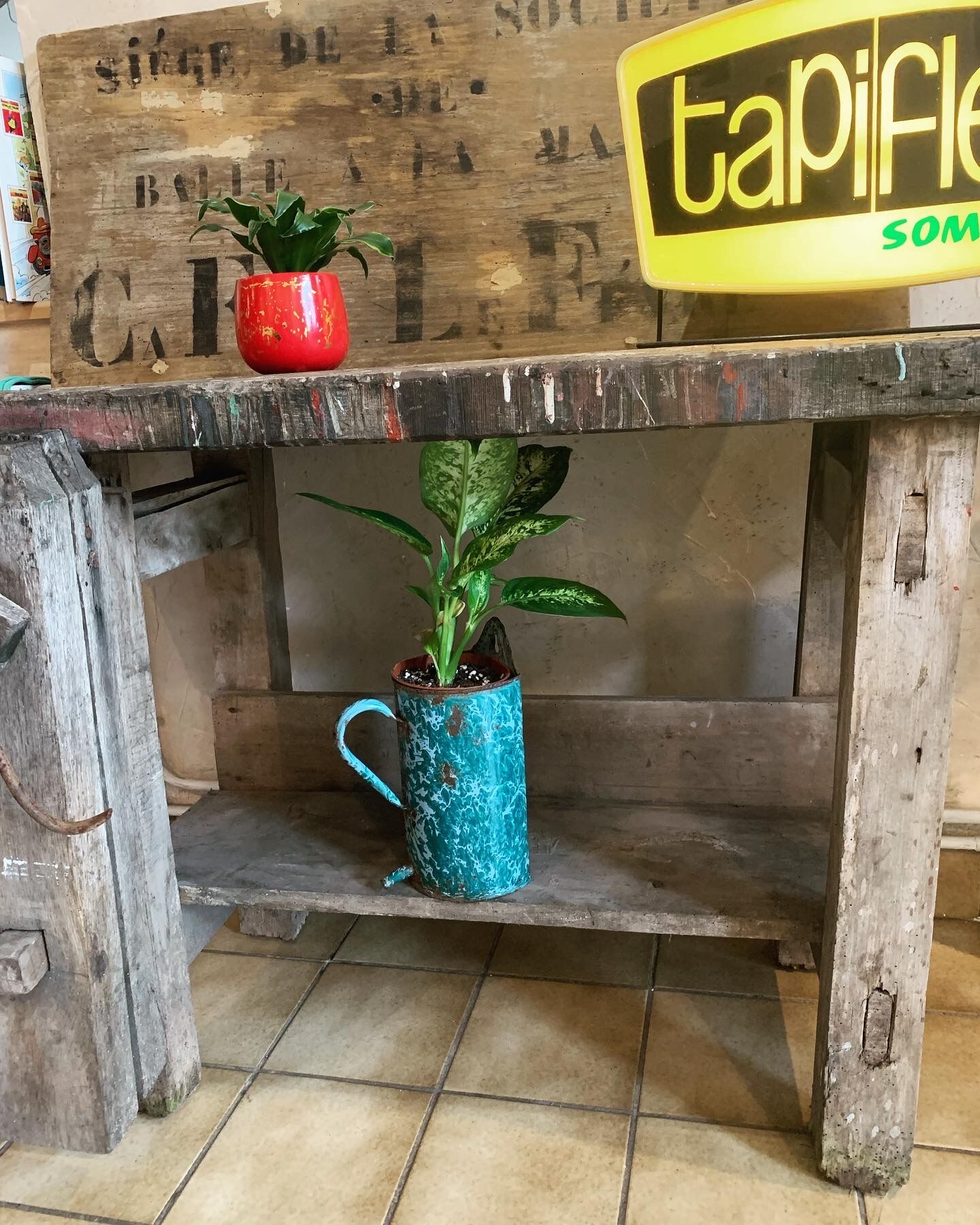 Old wooden workbench