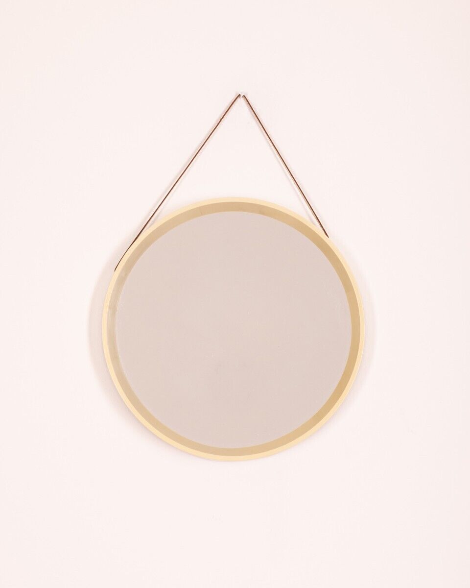 Miroir mural vintage 60s rond blanc design danois