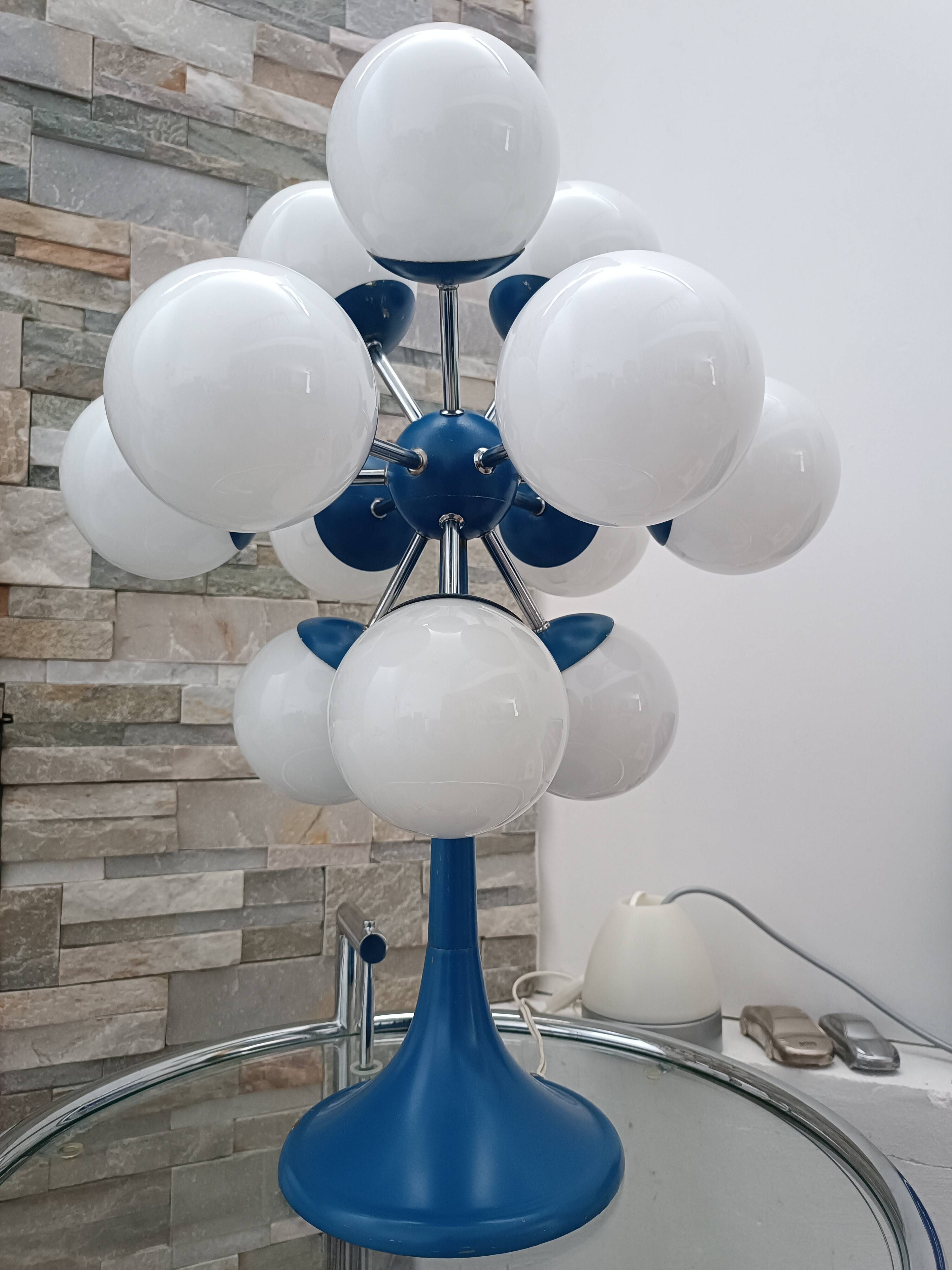 Sputnik lamp space age 12 globes 1970s
