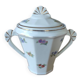 Porcelain sugar bowl with floral decoration