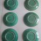 6 green flat plates from Terre è Provence + small salad bowl