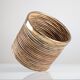 Italian Mid-Century Pencil Reed Rattan and Brass Planter, 1970s