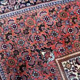 Vintage 1950s Persian Bidjar rug, geometric medallion, 135cm x 209cm