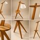 Tripod floor lamp in solid wood - Sweden - 1950