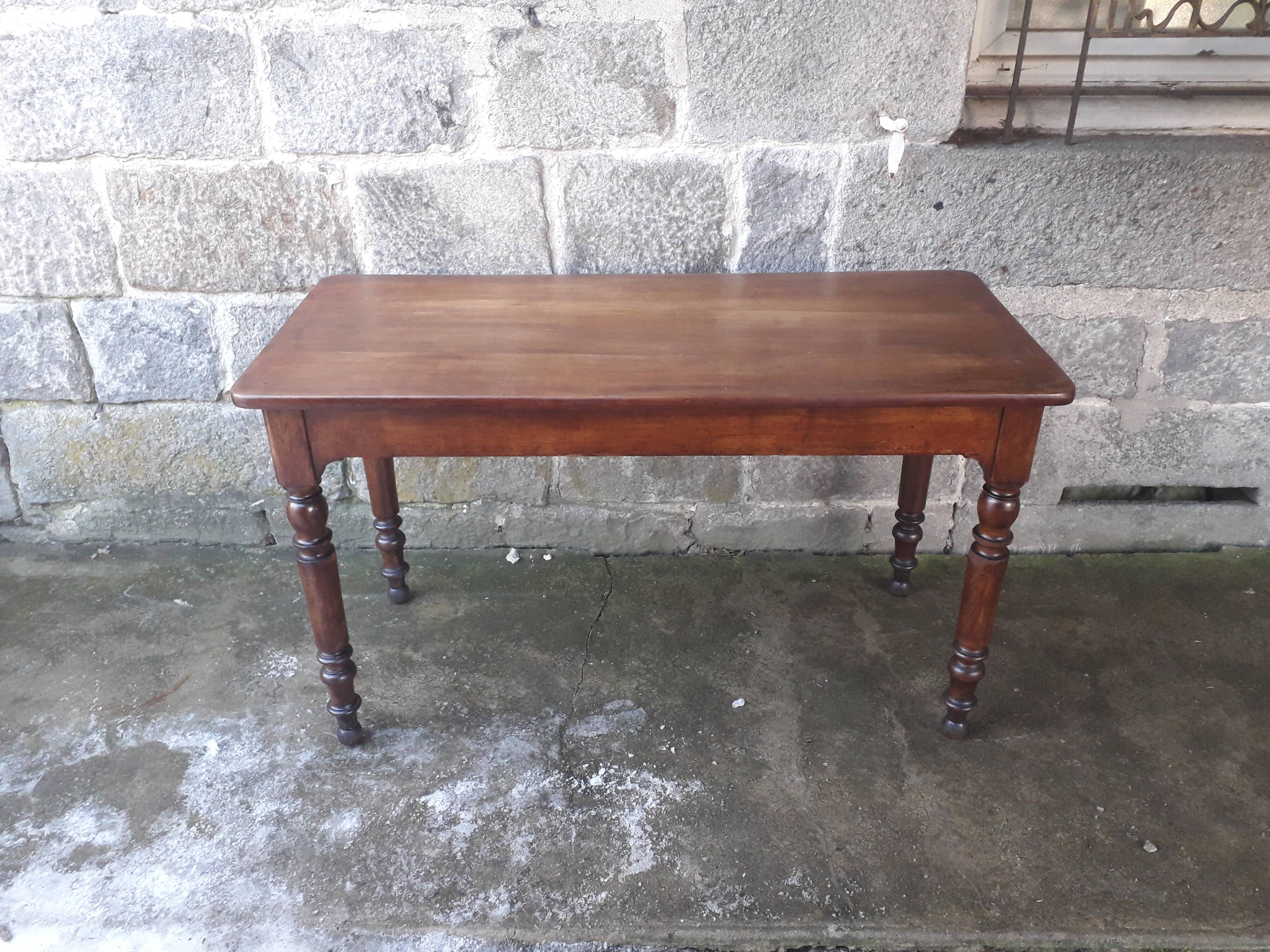 Wooden bistro table, legs turned 125 cm