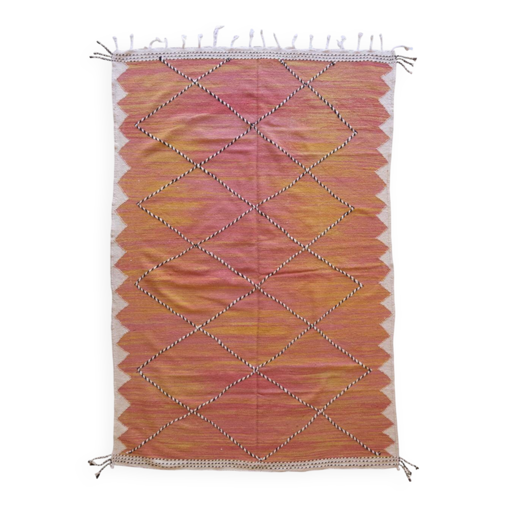 Pink Peach Kilim Rug - 300 x 192 cm