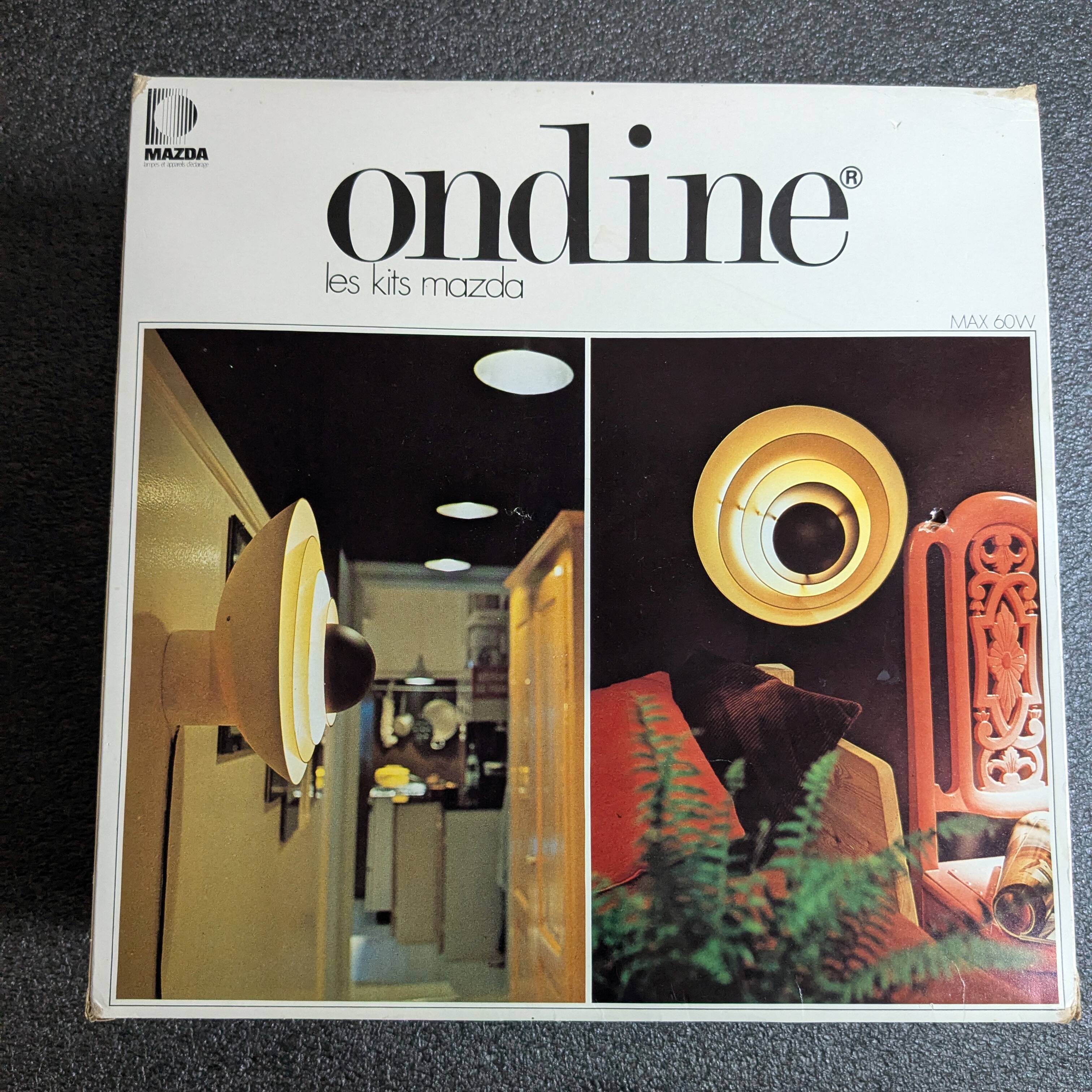 Pair of Ondine wall lights, New Age, 1970 Mazda