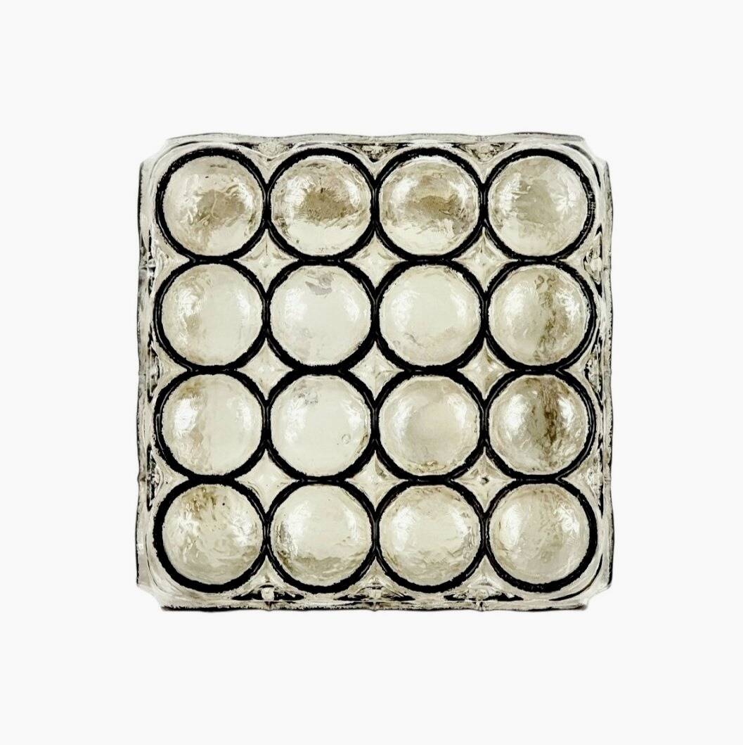 Mid-Century Glass Wall Light or Ceiling Light from Limburg, Germany, 1960s
