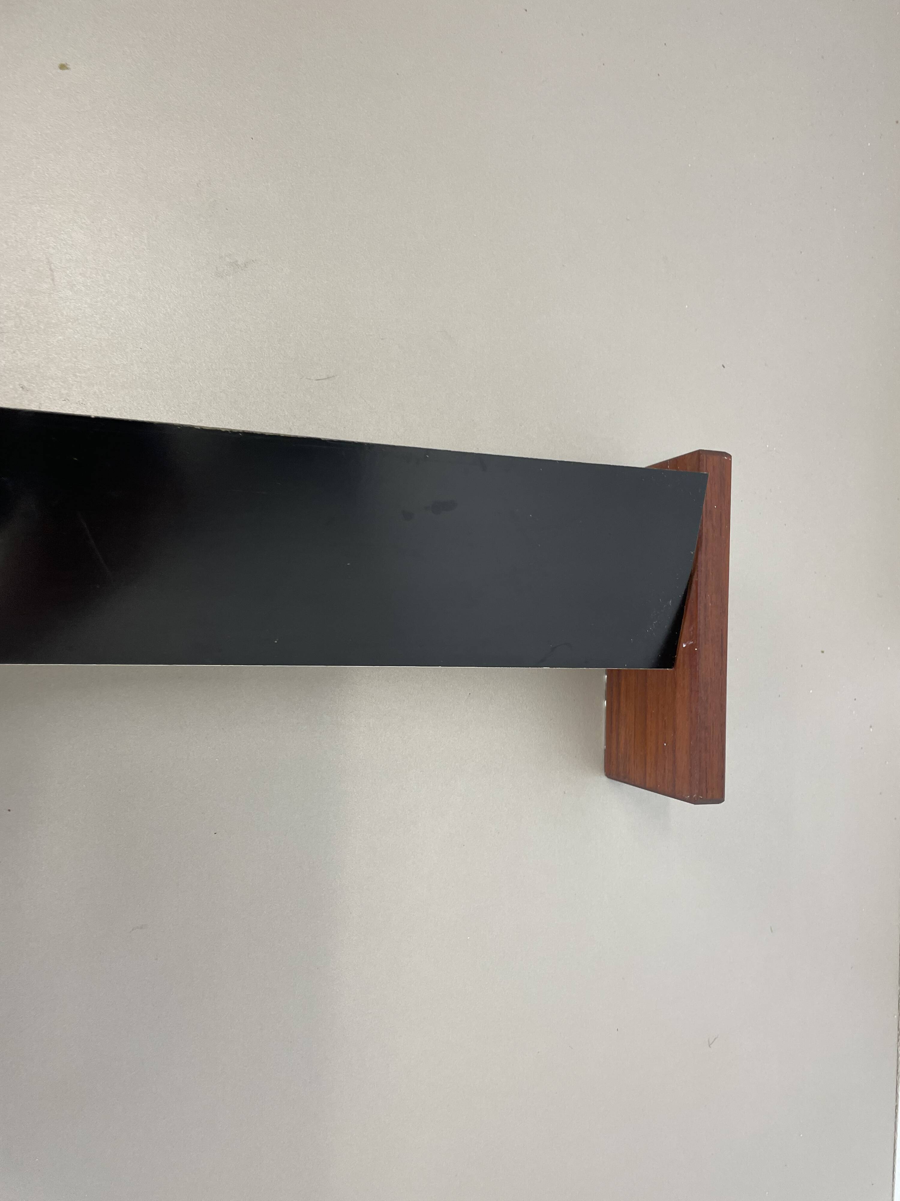 cubic Large 38cm Teak and Metal adjustable wall light element, Germany 1950s