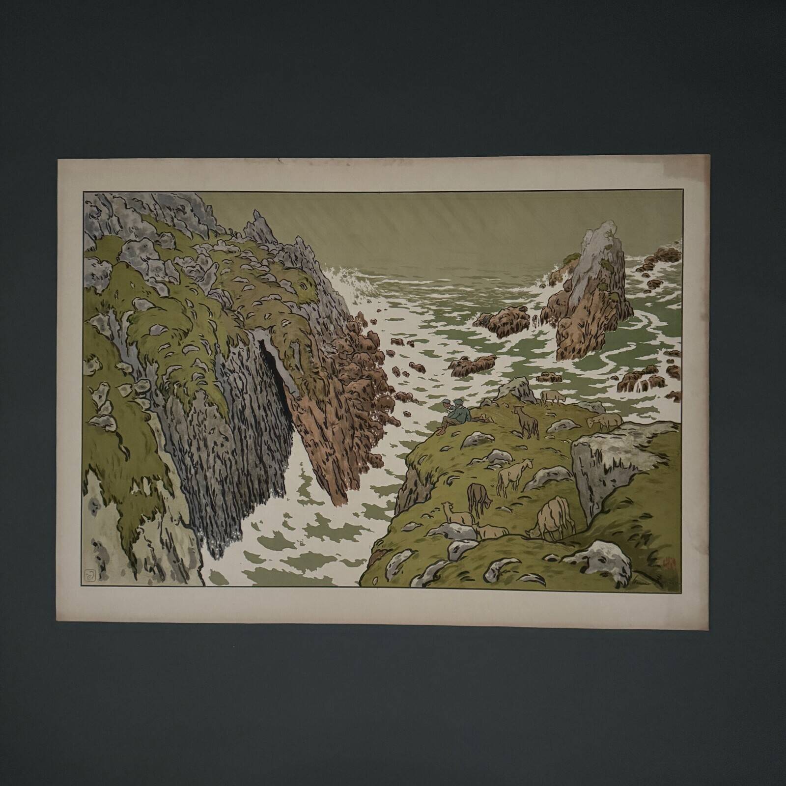 Lithograph by Henri Rivière Aspects of Nature - The Cliff