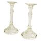 Set of two light green glass candlesticks from the mid-century, Europe, 1960s.